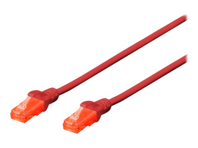 DIGITUS CAT 6 U-UTP Patchkabel Cu LSZH AWG 26/7 Länge 2 m Farbe Rot - Vorderansicht