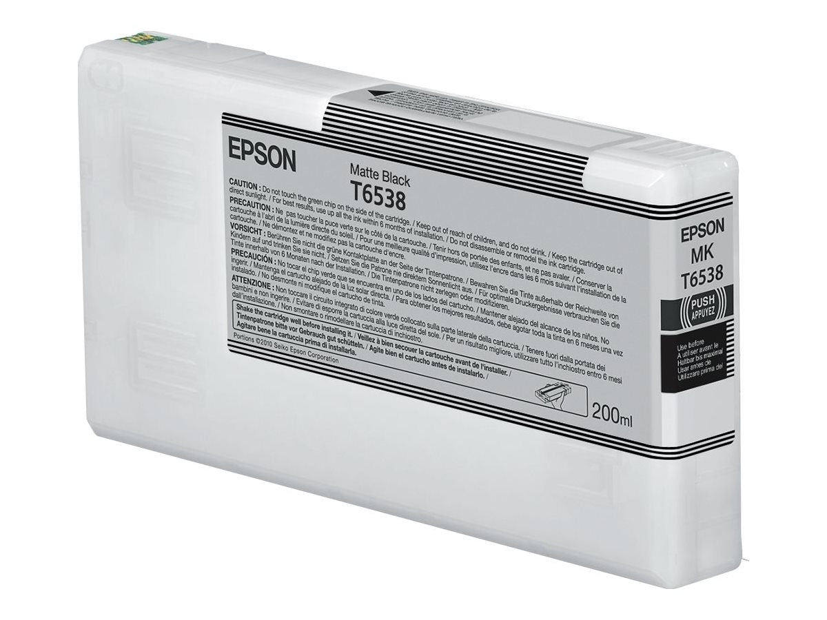 EPSON T6538 Tintenpatrone matte schwarz Vorderansicht