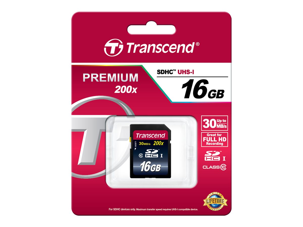 TRANSCEND Premium 16GB SDHC UHS-I Card Verpackung