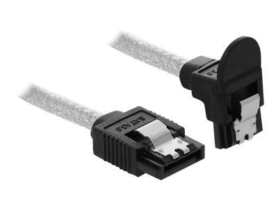 DELOCK SATA 6 Gb/s Kabel gerade auf unten gewinkelt 70cm - Vorderansicht