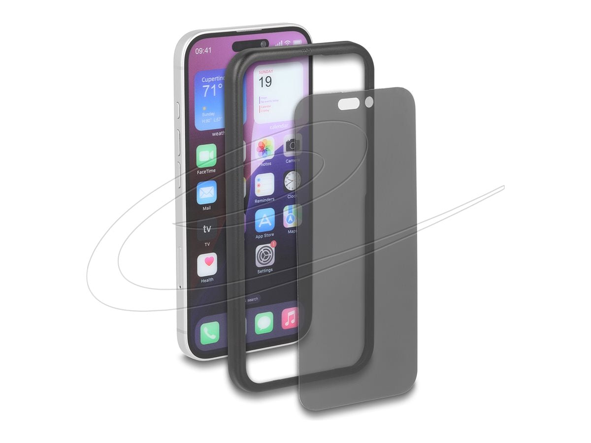 DELOCK Schutzfolie für iPhone 16 - Vorderansicht