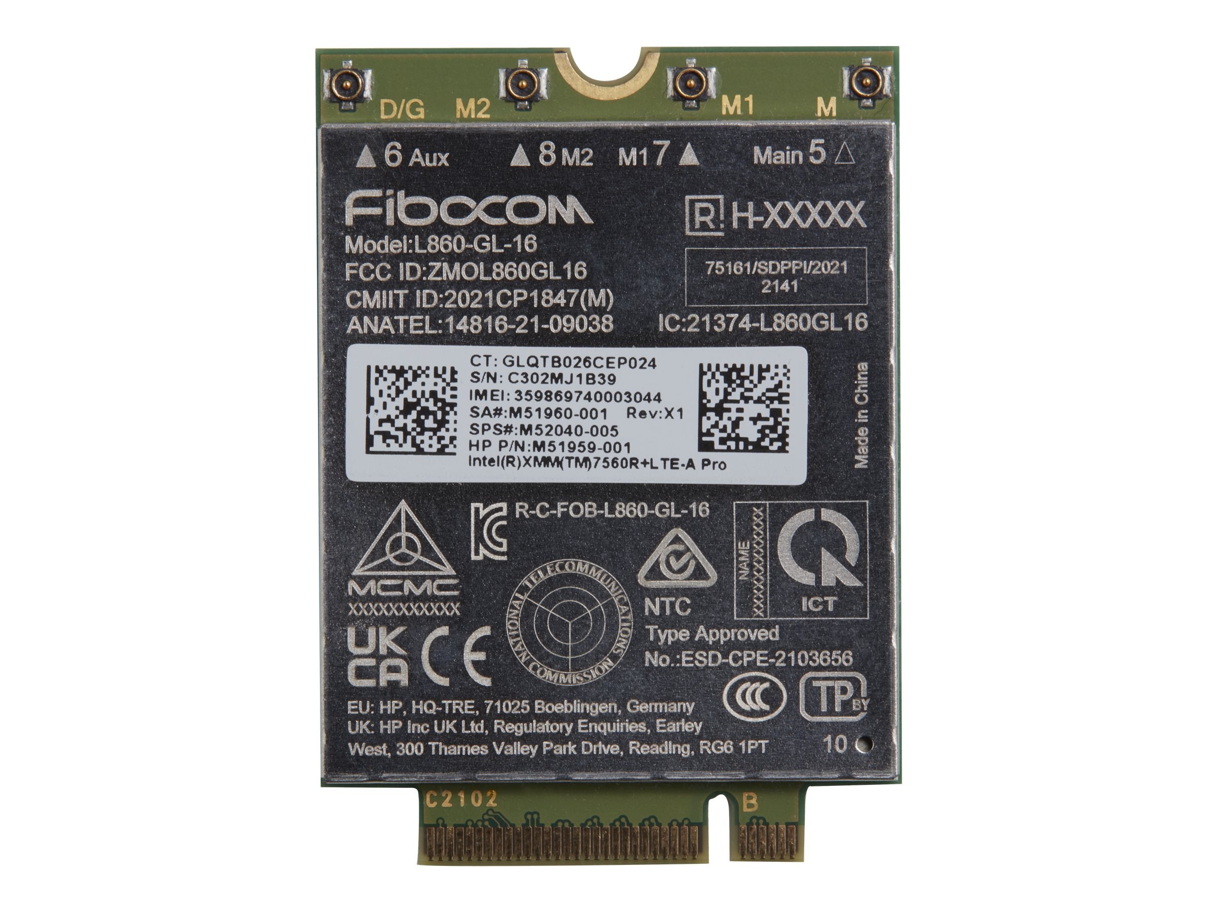 HP XMM 7560 R+ LTE-Advanced Pro WWAN - Vorderansicht