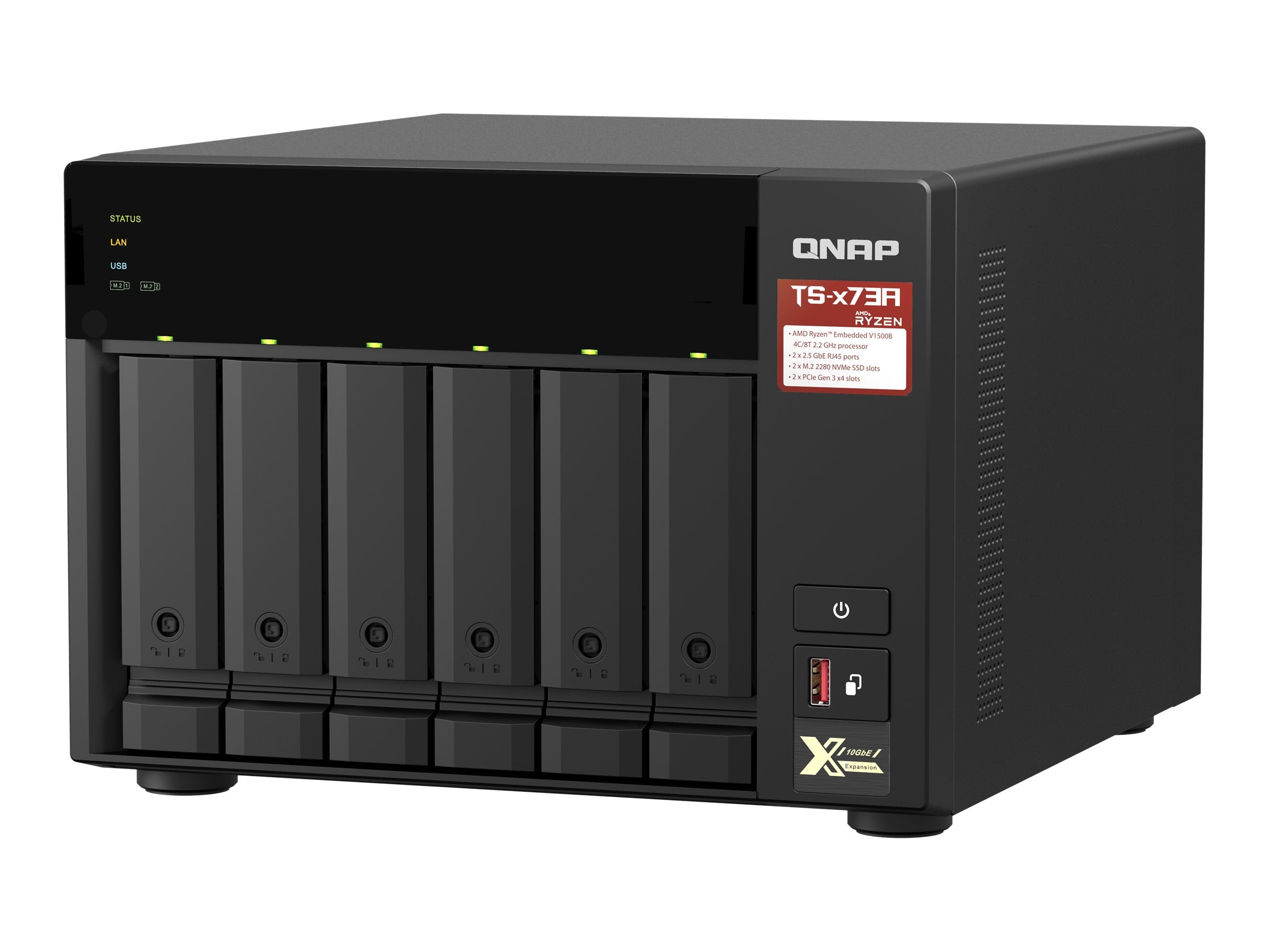 QNAP TS-673A 6-bay NAS Rückansicht