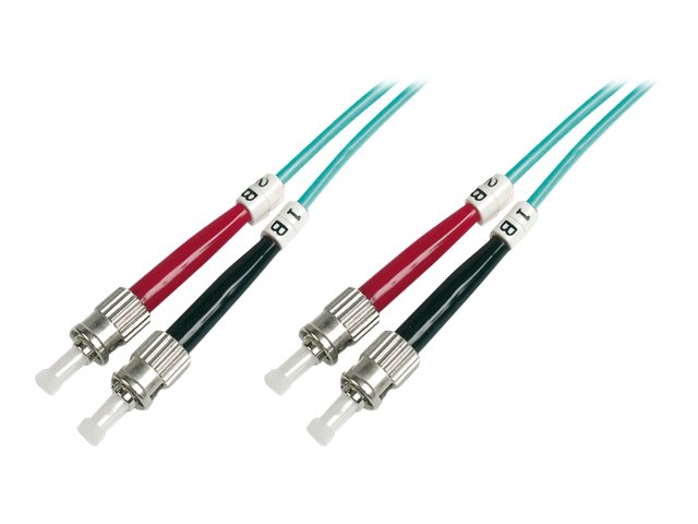 DIGITUS LWL Patchkabel ST zu ST Multimode 50/125 m Duplex Länge 3m Vorderansicht