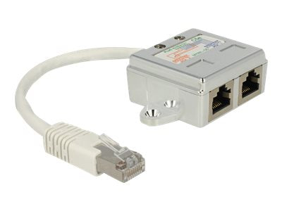 DELOCK Netzwerk Adapter RJ45 Port Doppler 1xSt->2xBu 2xISDN Vorderansicht
