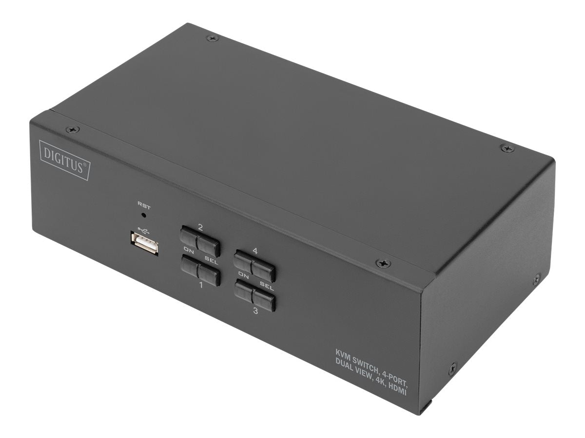 DIGITUS 4 Port HDMI Dual View 4k 30Hz - Vorderansicht