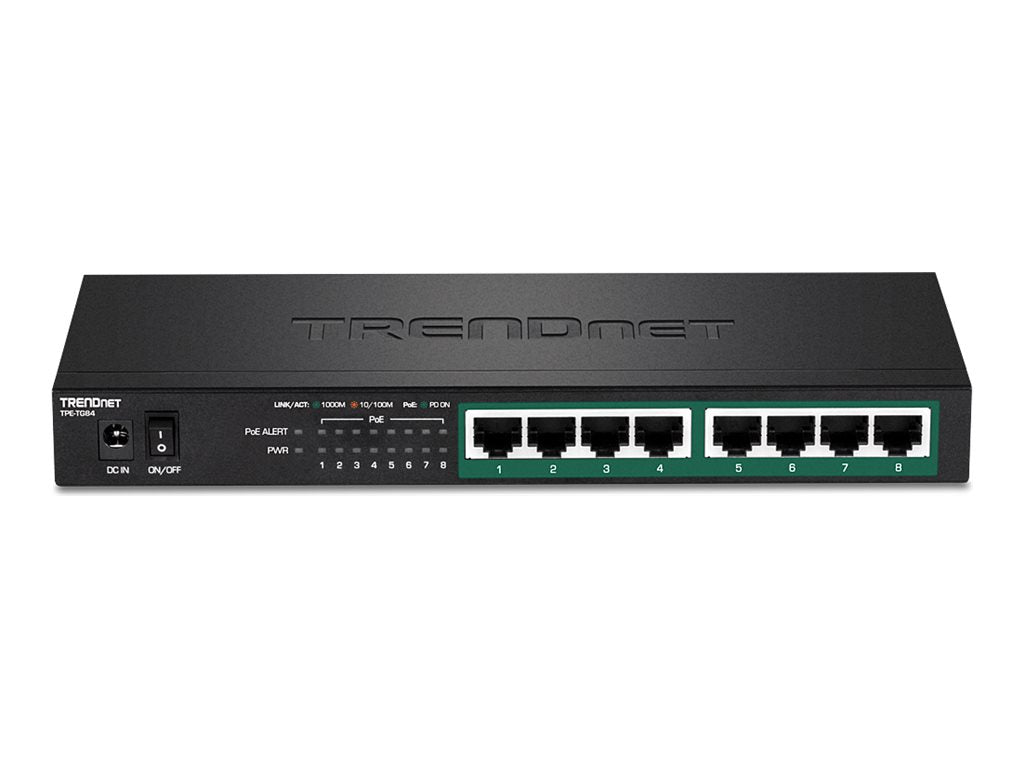 TRENDNET TPE-TG84 8-Port PoE Switch Vorderansicht