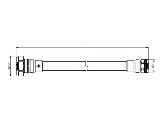 Vorderansicht des PUC TELEGÄRTNER 7-16 - 4.3-10 Jumper Kabel 1/2z IP67 L 0.5 m