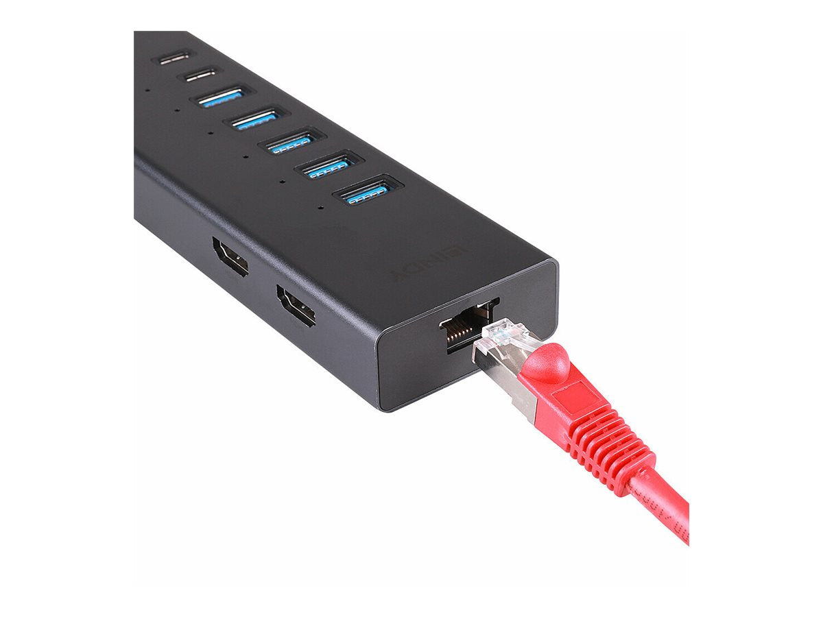LINDY USB C Laptop Mini Dockingstation 2x 4K HDMI - Vorderansicht
