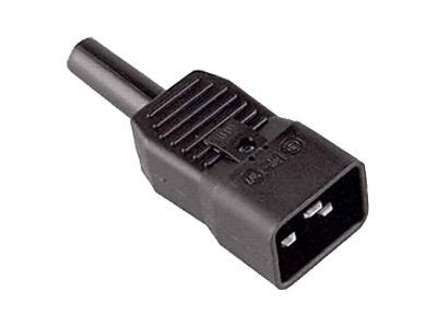 BACHMANN Kaltgerätestecker IEC320 C20 16A/250VAC schwarz Schraubanschluss - Vorderansicht