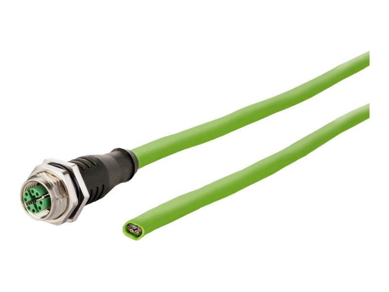 METZ CONNECT Anschlussleitung M12-Stecker ger./offen 8polig X-kodiert PUR 2m - Vorderansicht