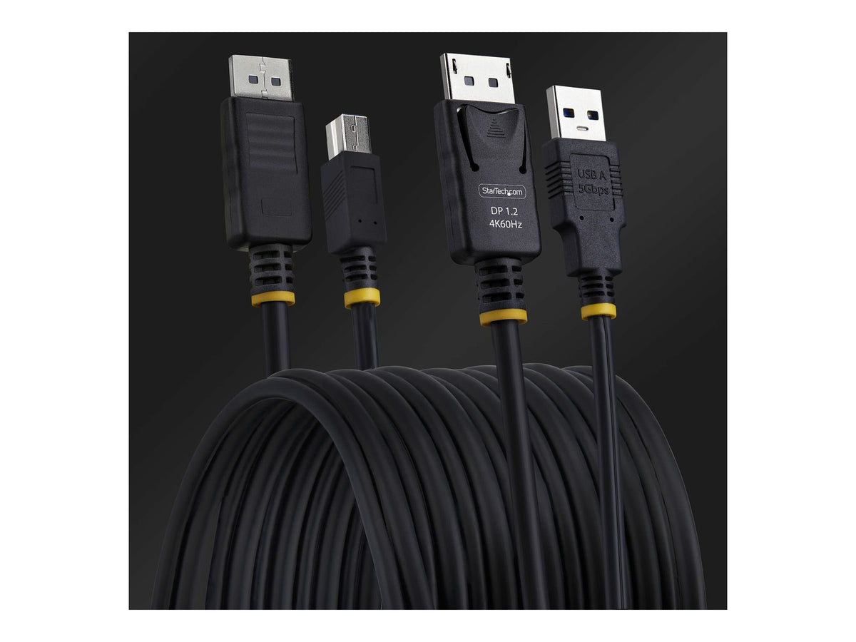 STARTECH.COM 3m DisplayPort und USB 5Gbps KVM Kabel 4K 60Hz DP 1.2 und USB 3.2 Kombikabel fur KVM Switch/Umschalter