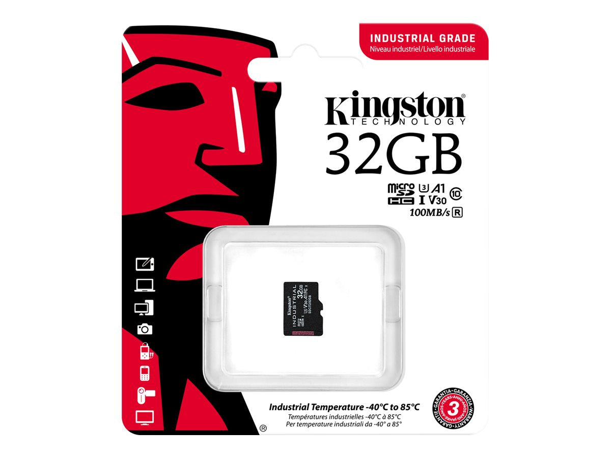 KINGSTON 32GB microSDHC Industrial C10 A1 pSLC Card Vorderansicht