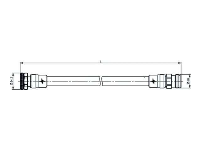 PUC TELEGÄRTNER 4.3-10 Jumper Kabel 1/2z IP68 L 5.0 m. mS-f. G23 1/2z flex - JMPS/5078K 4.3-10 Screw Type auf 4.3-10 Jumper Kabel 1/