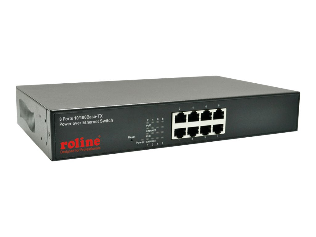 ROLINE PoE Fast Ethernet Switch 8 Port Seitenansicht