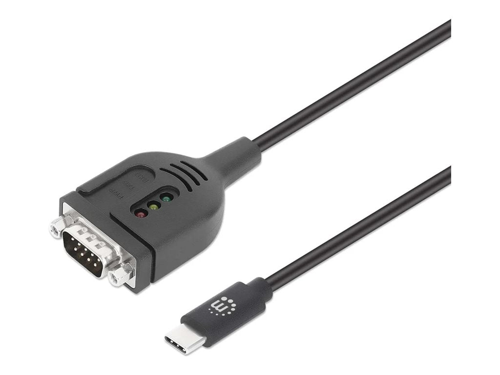 MANHATTAN USB-C auf Seriell DB9 Adapterkabel 1 m - Vorderansicht