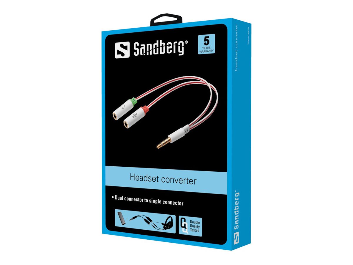 SANDBERG Headset converter Dual to Single - Vorderansicht