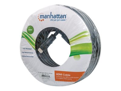 MANHATTAN High Speed HDMI-Kabel ARC 3D 4K30Hz HDMI-Stecker auf HDMI-Stecker geschirmt schwarz 15m