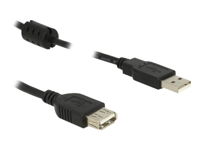 DELOCK Kabel USB 2.0 A Stecker > USB 2.0 A Buchse Verlängerung 0,5m schwarz - Vorderansicht
