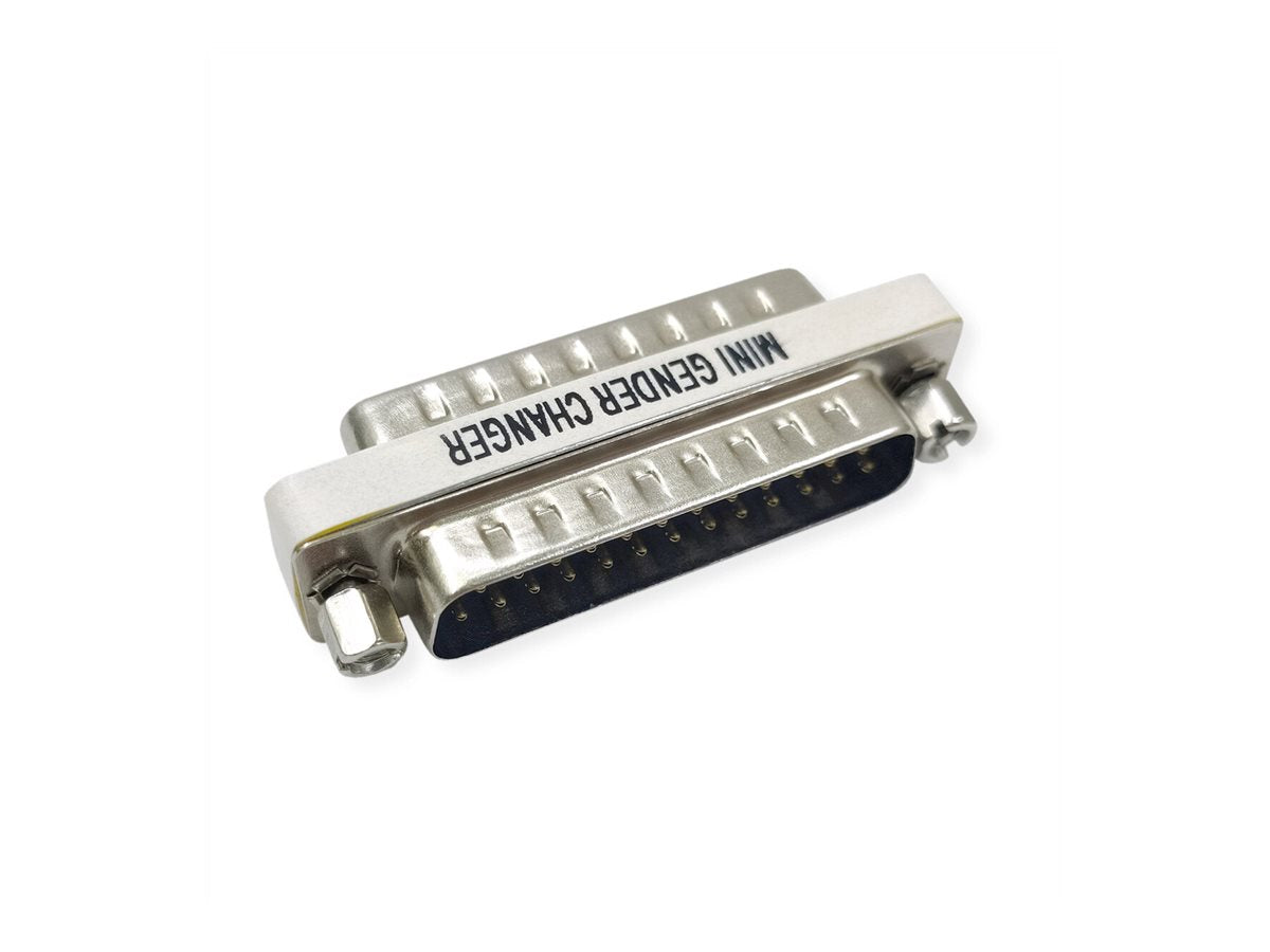 VALUE Mini Gender Changer 25pol. Stecker-Stecker Vorderansicht