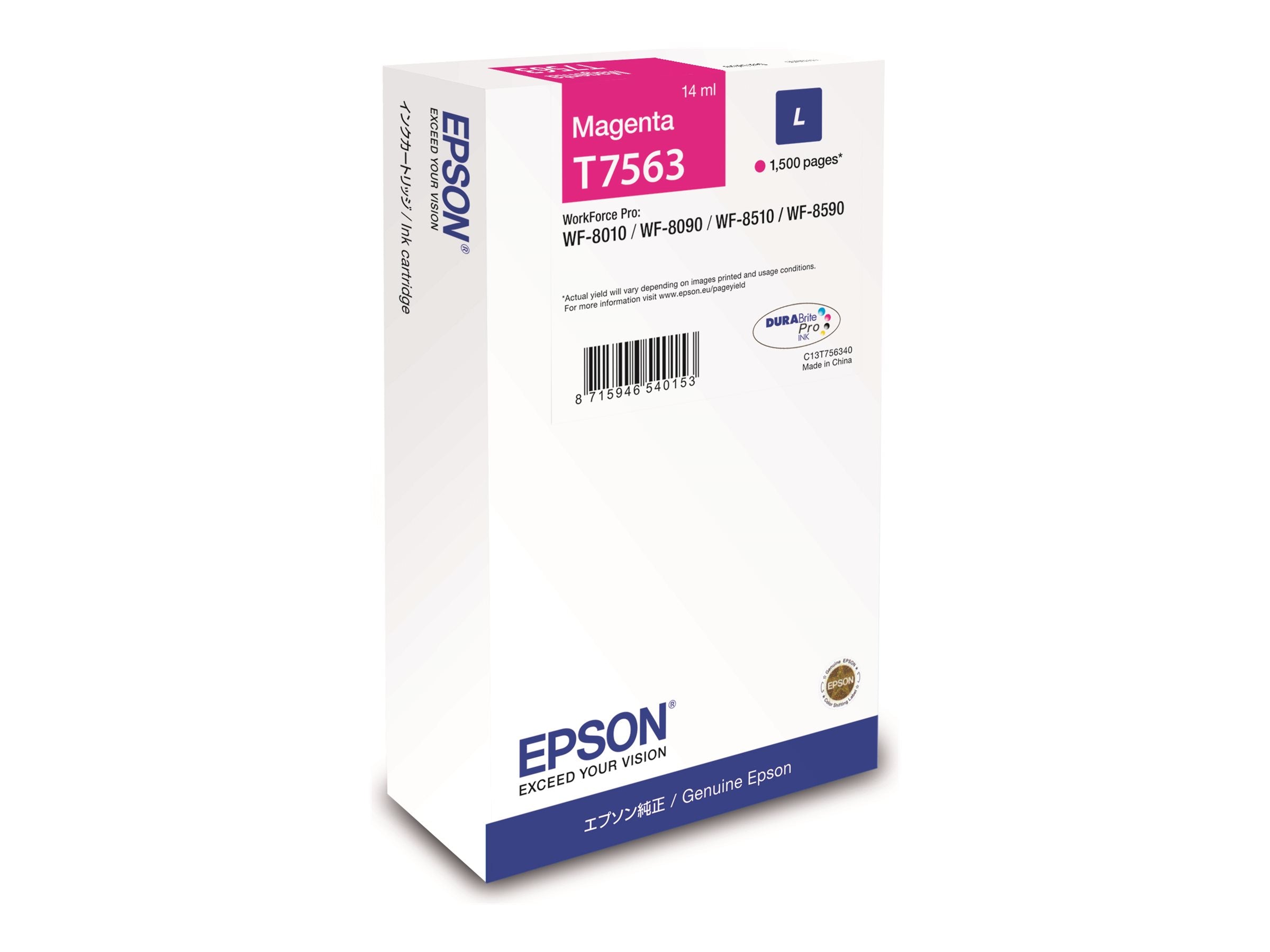 EPSON 4LB WF-8xxx Series Ink Cartridge L Magenta - Vorderansicht