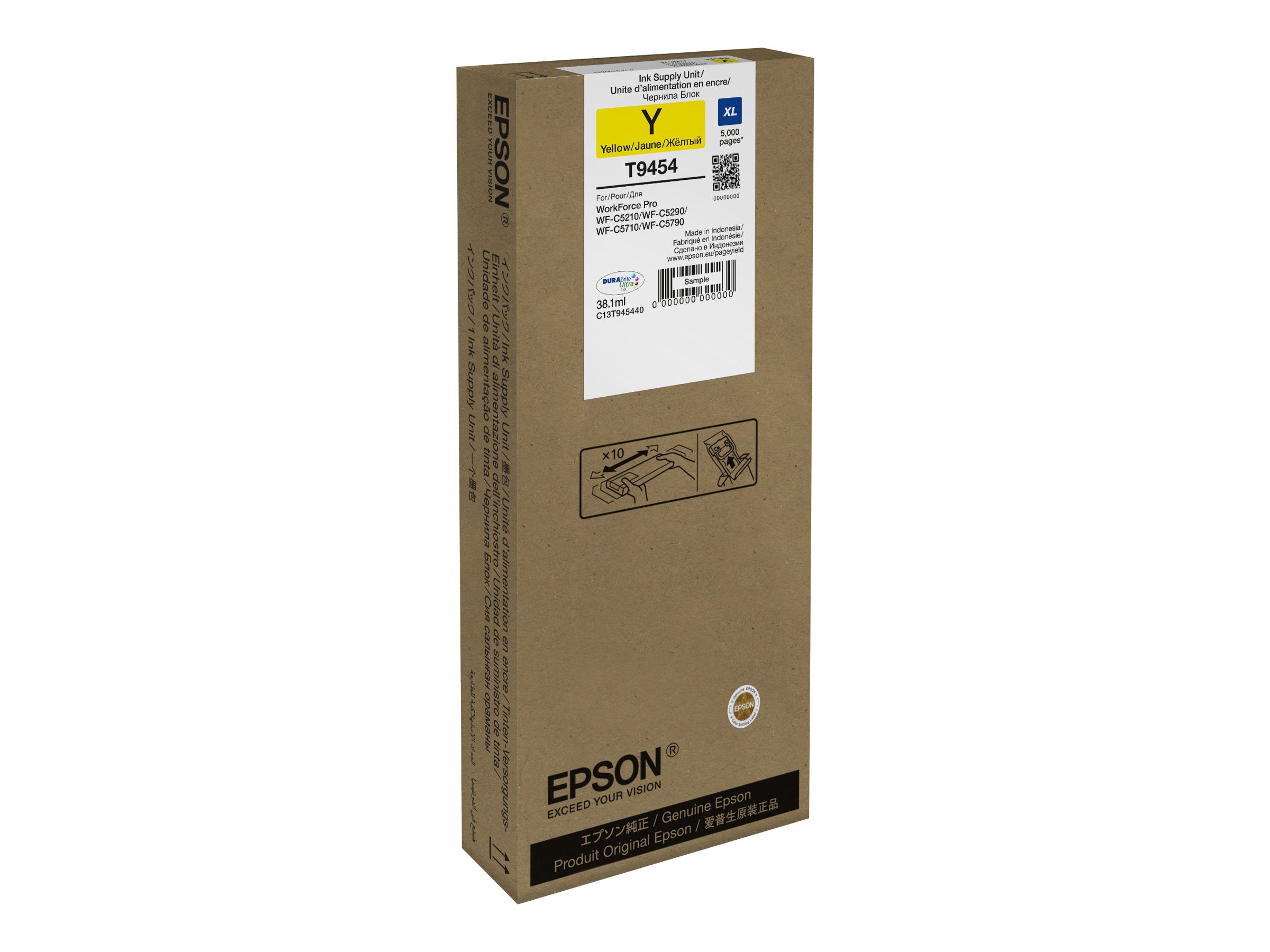 EPSON 2LB WF-C5xxx Series Ink Cartridge XL Yellow 5000s Verpackung