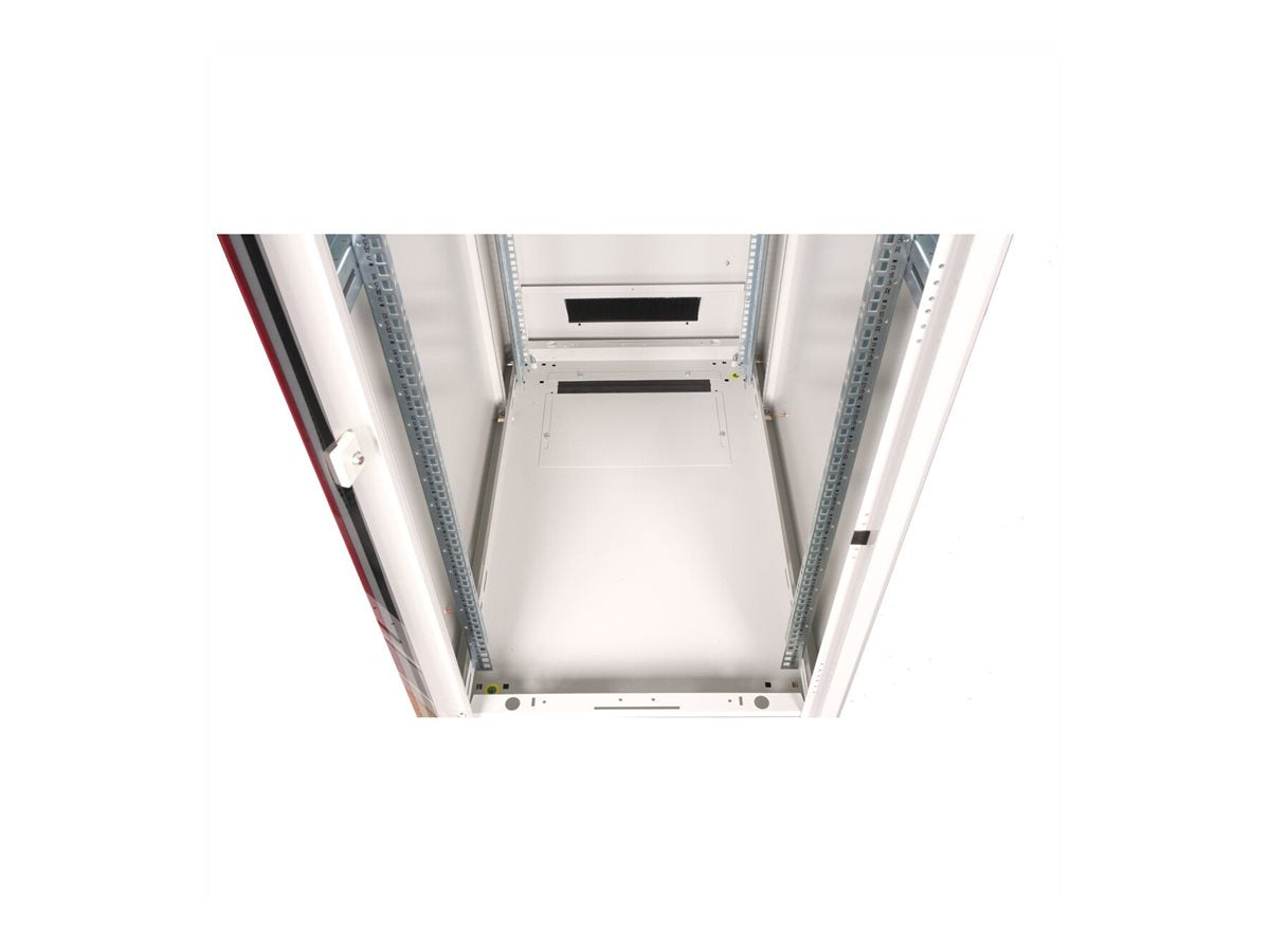 ROLINE Netzwerkschrank Pro 48,26cm 19Zoll 47 HE 600x1000 BxT Glastür grau - Detailansicht der Glastür