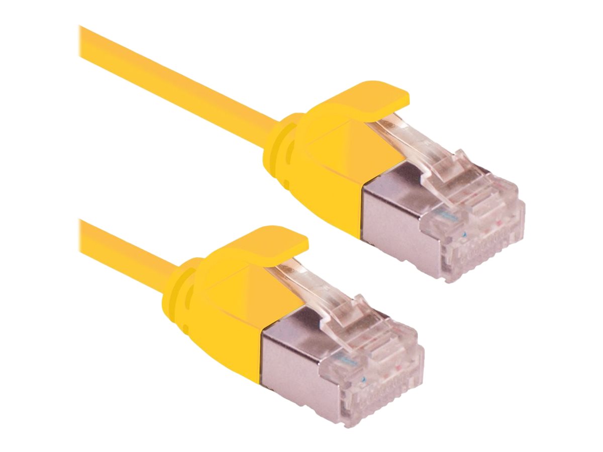 ROLINE GREEN U/FTP Patchkabel Kat.6A Class EA LSOH slim gelb 0,15m Vorderansicht