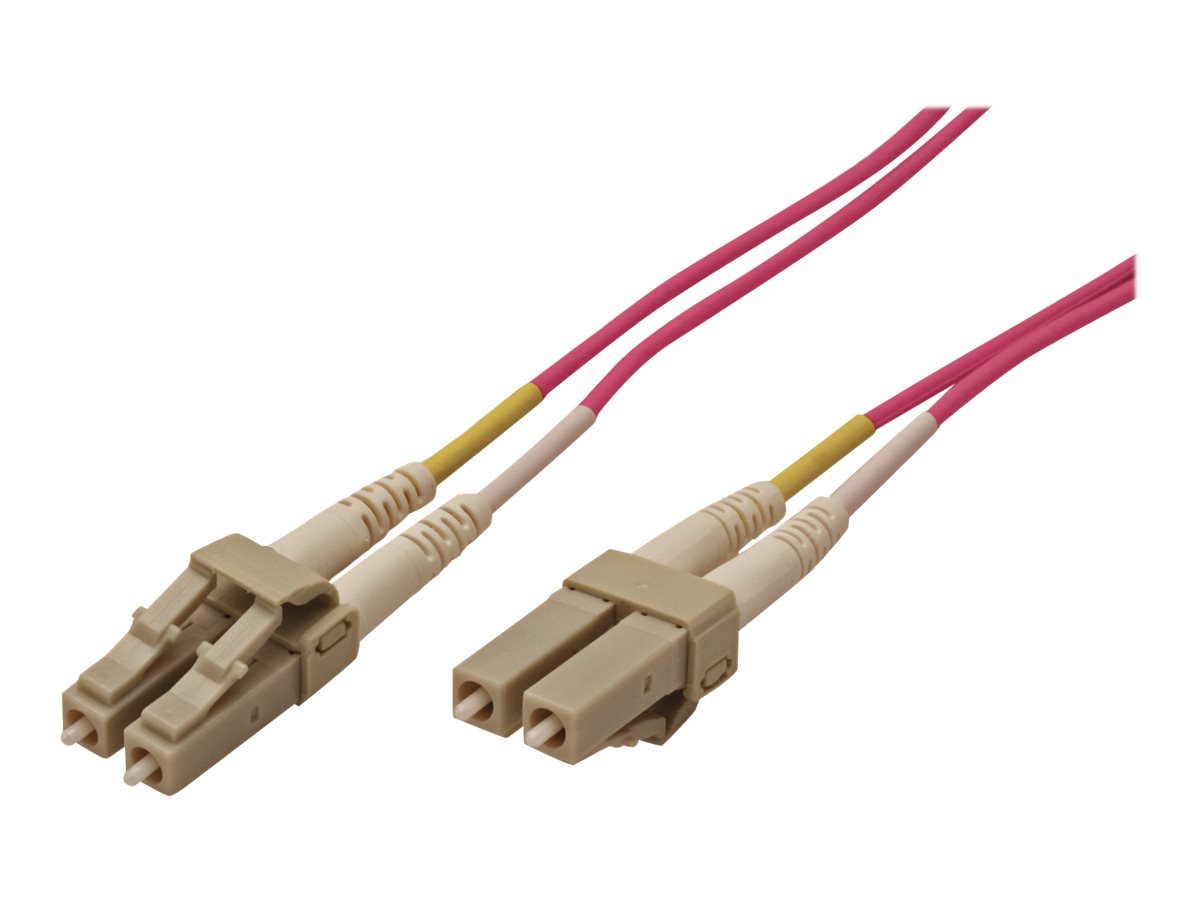 ROLINE LWL-Kabel 50/125um OM4 LC/LC violett 1m - Vorderansicht