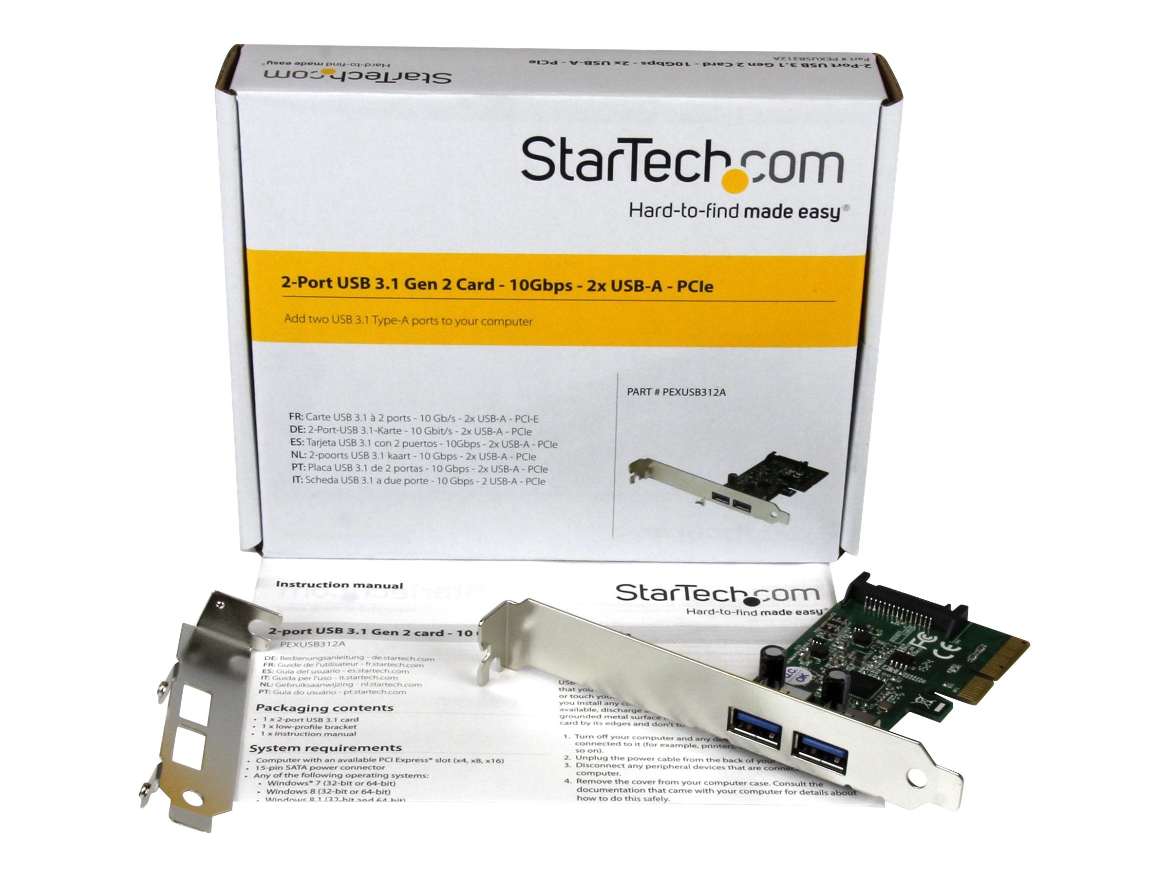 STARTECH.COM 2-Port USB 3.2 Gen 2 PCIe Card Verpackung