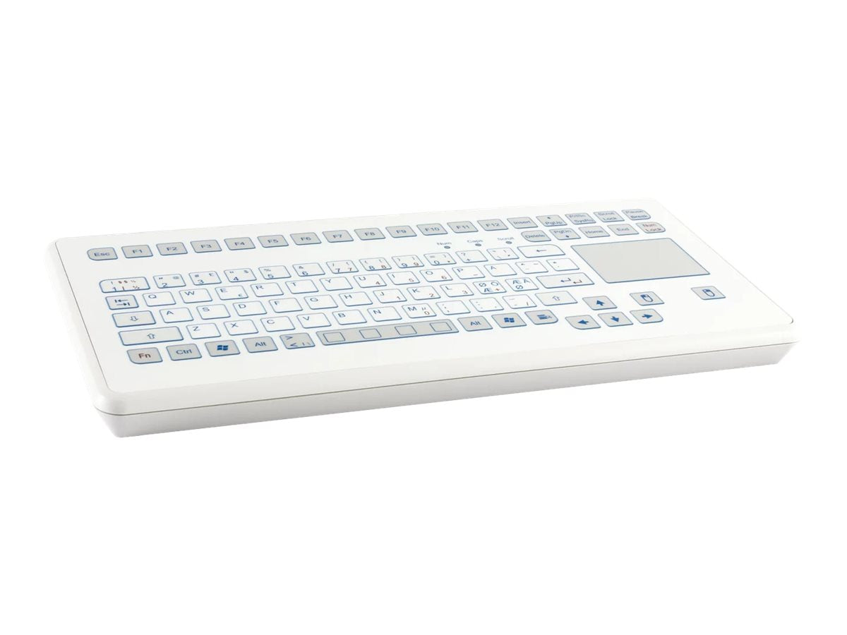 GETT InduDur robuste widerstandsfähige Folientastatur Kurzhubtasten mit Touchpad und integriertem NUM IP65 USB Layout DE