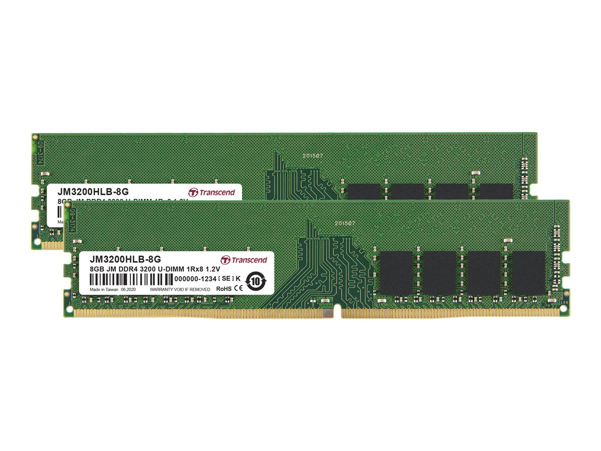 TRANSCEND 16GB KIT JM DDR4 3200Mhz U-DIMM Vorderansicht