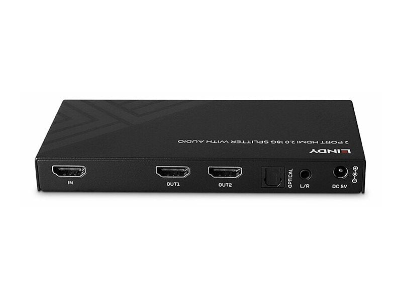 LINDY 2 Port HDMI 8K60 Splitter mit Audio Anschlussansicht