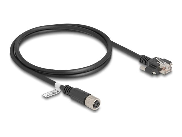 DELOCK M12 Kabel X-kodiert 8 Pin Buchse zu RJ45 Stecker - Vorderansicht