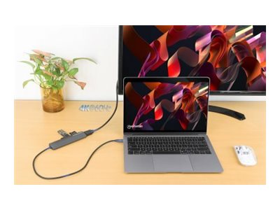 Detailansicht der Anschlüsse der MANHATTAN USB-C PD 4K Dockingstation