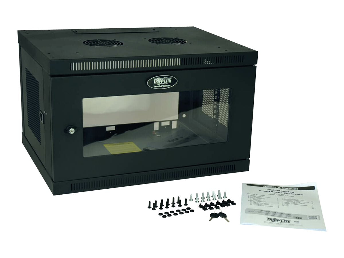 EATON TRIPPLITE 6U Wall Mount Rack Enclosure Server Cabinet w/ Acrylic Window Rack cabinet wall mountable Black 6U 19