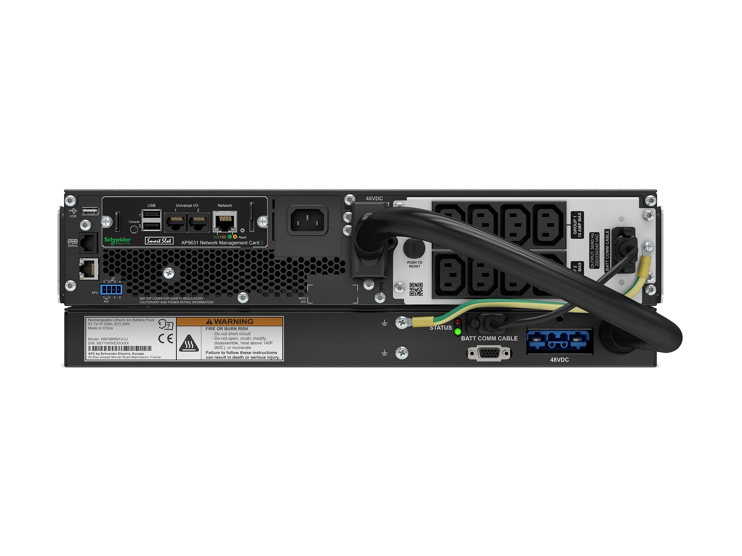APC Smart-UPS On-Line Li-Ion 1500VA UPS Rack Rückansicht