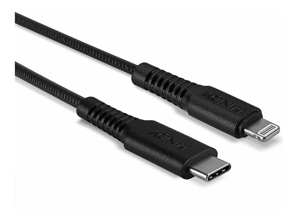 LINDY 1m robustes USB Typ C an Lightning Kabel - Anschlussansicht
