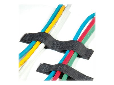 VELCRO ONE-WRAP Kabelflachverleger schwarz doppelt 20 x 100mm - Vorderansicht