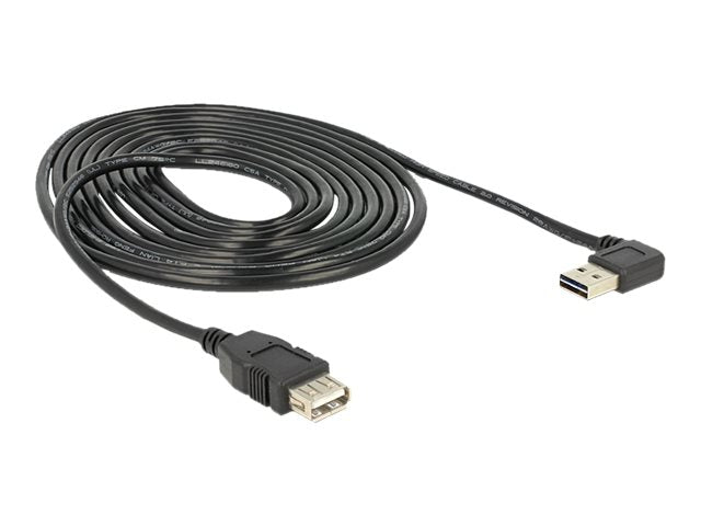 DELOCK Kabel EASY USB 2.0-A links/rechts gewinkelt Stecker > USB 2.0-A Buchse 3 m - Vorderansicht
