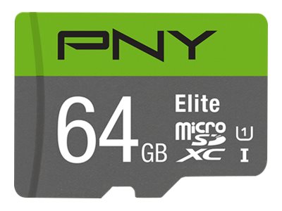PNY Micro SD Card Elite 64 GB mit SD-Adapter