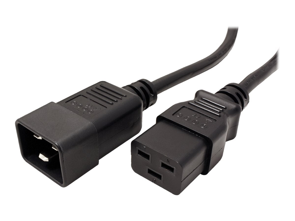 ROLINE Netzkabel Stecker C20 - Buchse C19 schwarz 2m Vorderansicht