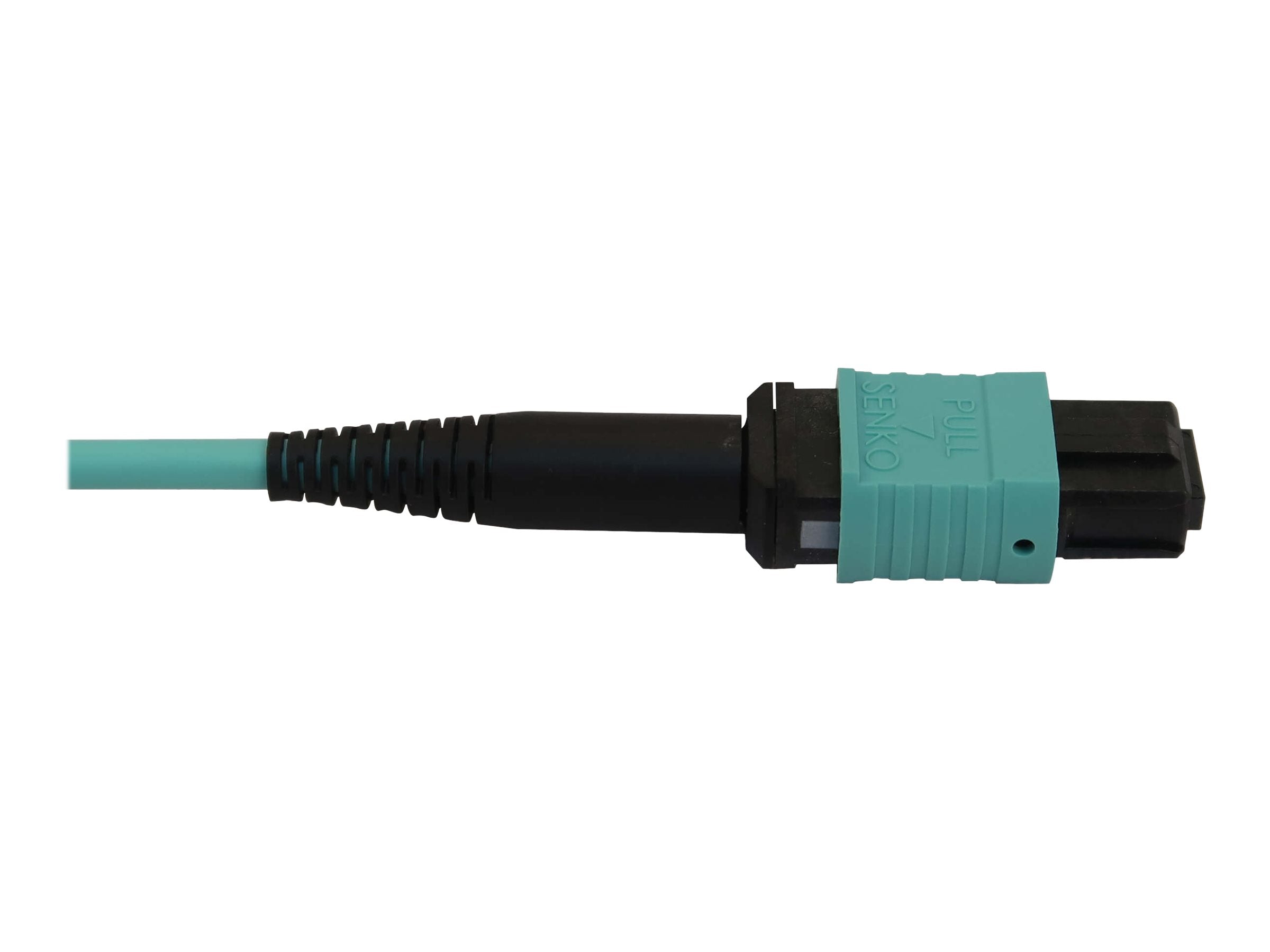 EATON TRIPPLITE 40/100/400G Multimode 50/125 OM3 Fiber Optic Cable 12F MTP/MPO-PC to 4x Duplex LC/PC F/M LSZH Aqua 5m 16