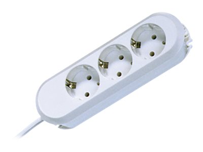 BACHMANN SMART Steckdosenleiste 3x Schutzkontakt weiss 3m - Vorderansicht
