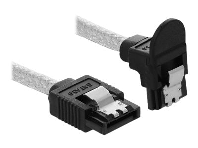 DELOCK SATA 6 Gb/s Kabel gerade auf unten gewinkelt 20cm - Vorderansicht