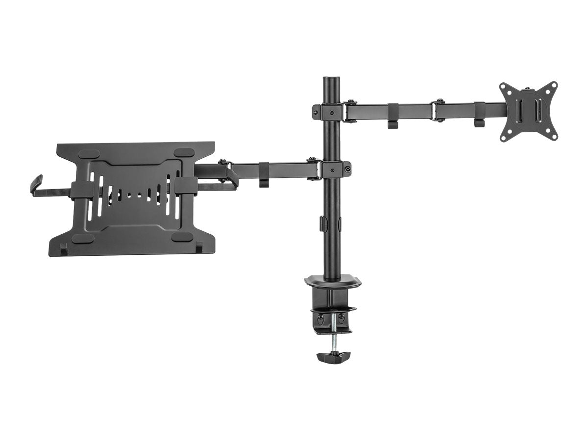 DIGITUS Monitorarm mit Notebook-Ablage - Vorderansicht