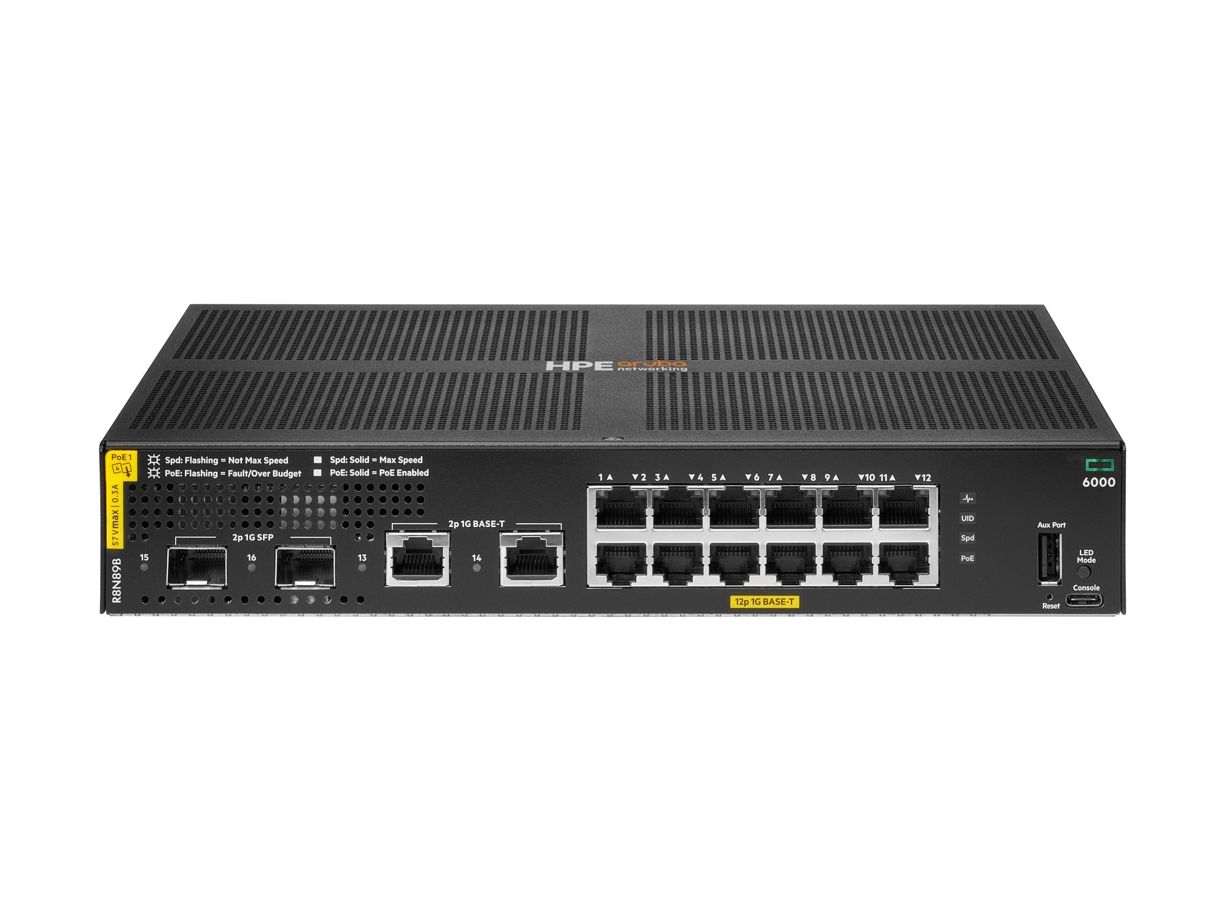 HPE Aruba Networking CX 6000 12p Switch Vorderansicht