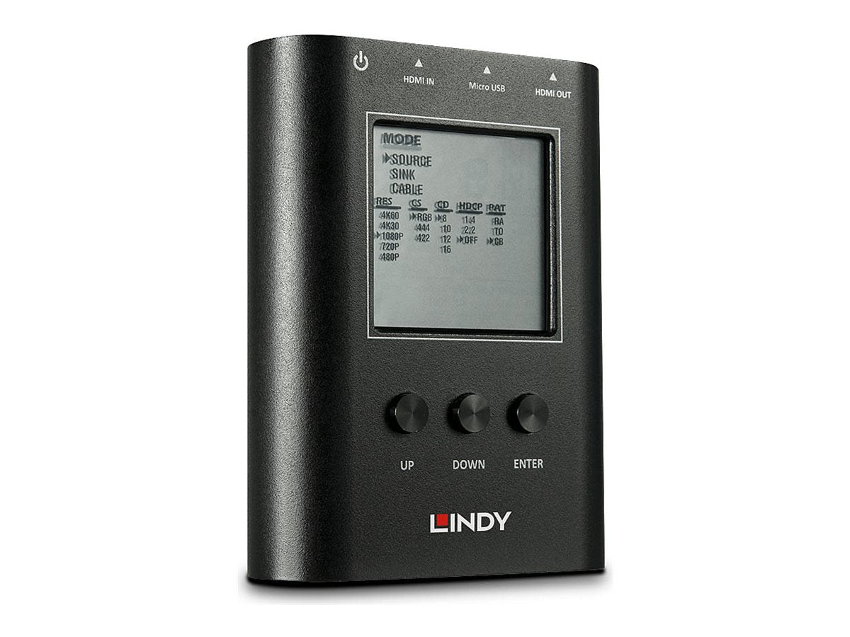LINDY HDMI 2.0 18G Signal Analyser und Generator - Vorderansicht