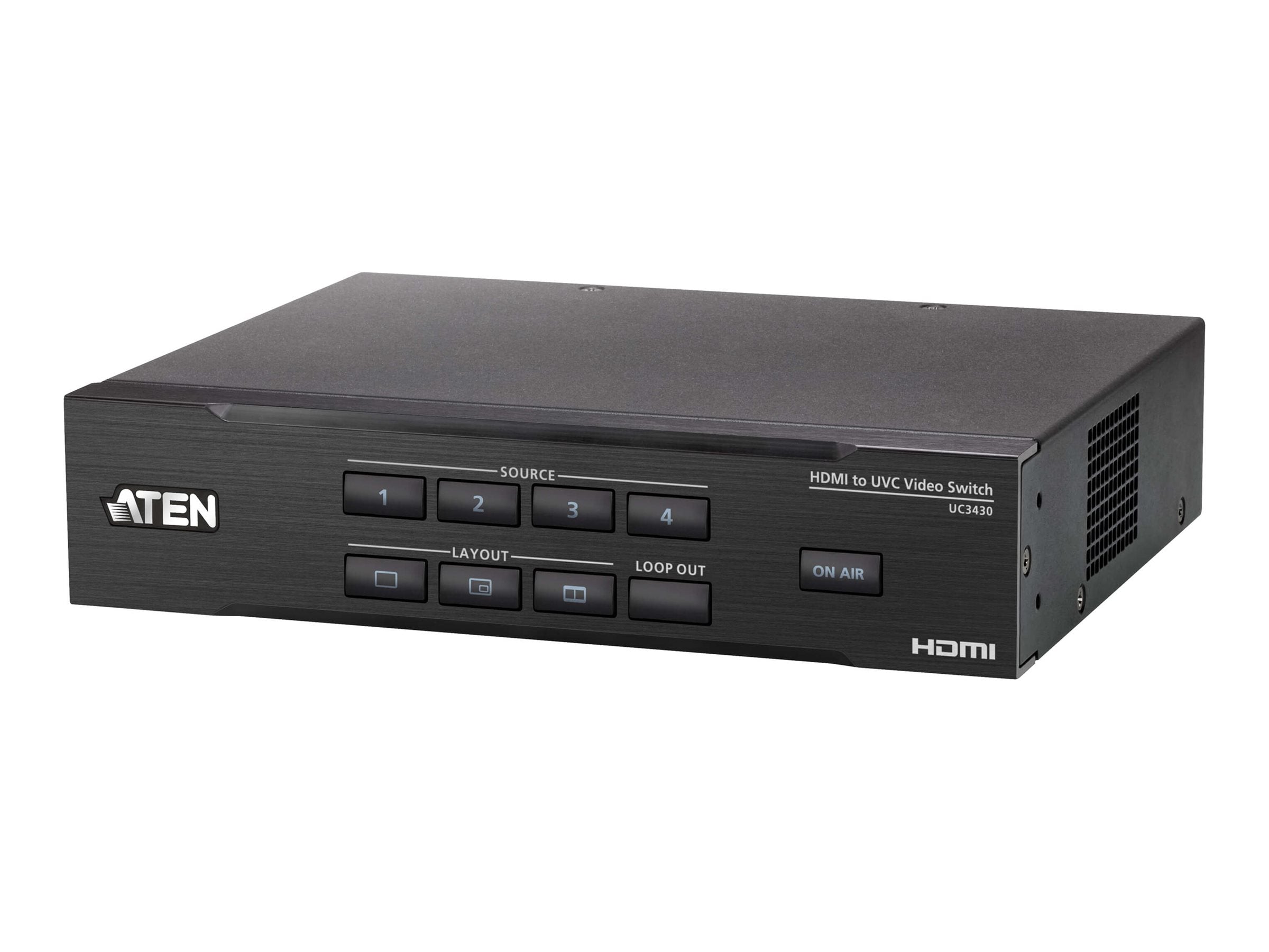 ATEN UC3430 CAMLIVE PRO 4K HDMI-zu-USB-Videokreuzschiene Vorderansicht