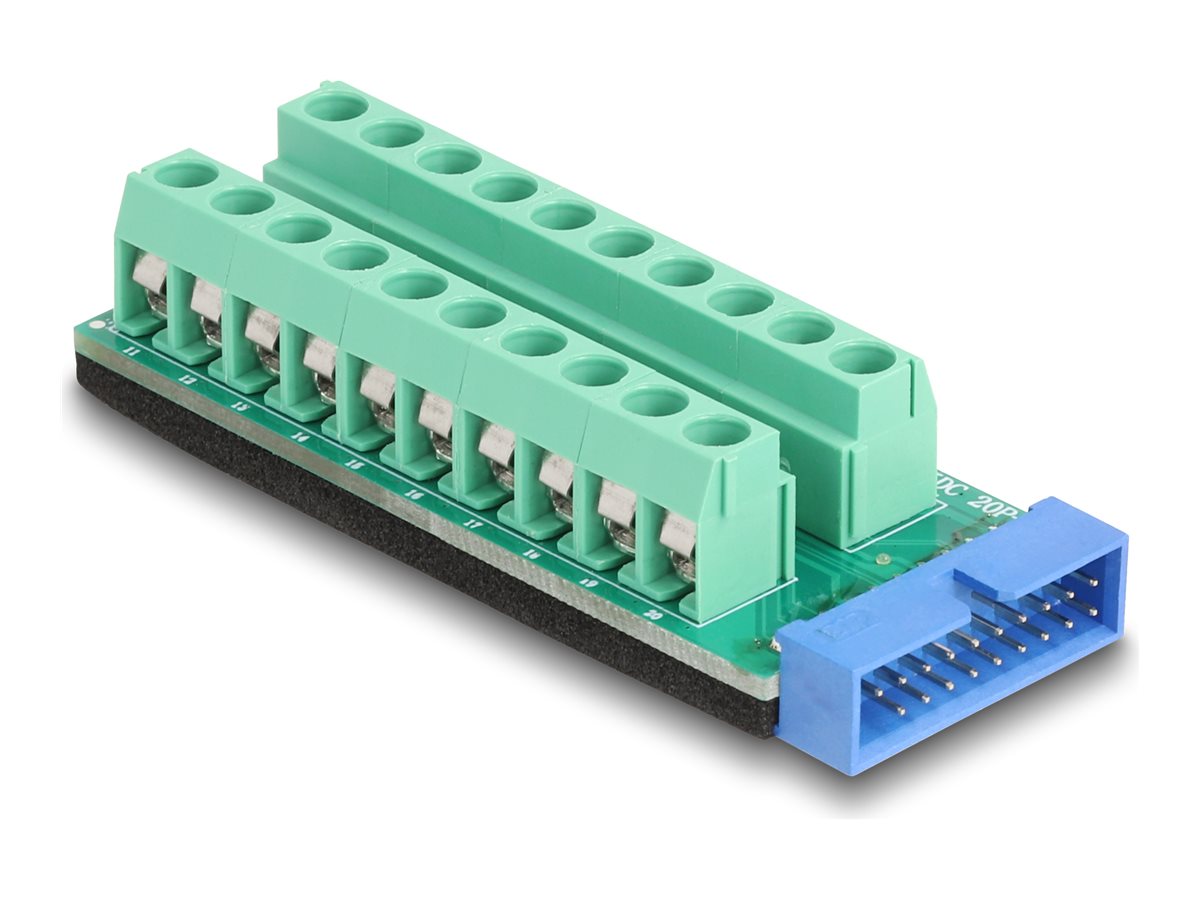 DELOCK USB Pfostenstecker zu Terminalblock Adapter 20 Pin - Vorderansicht